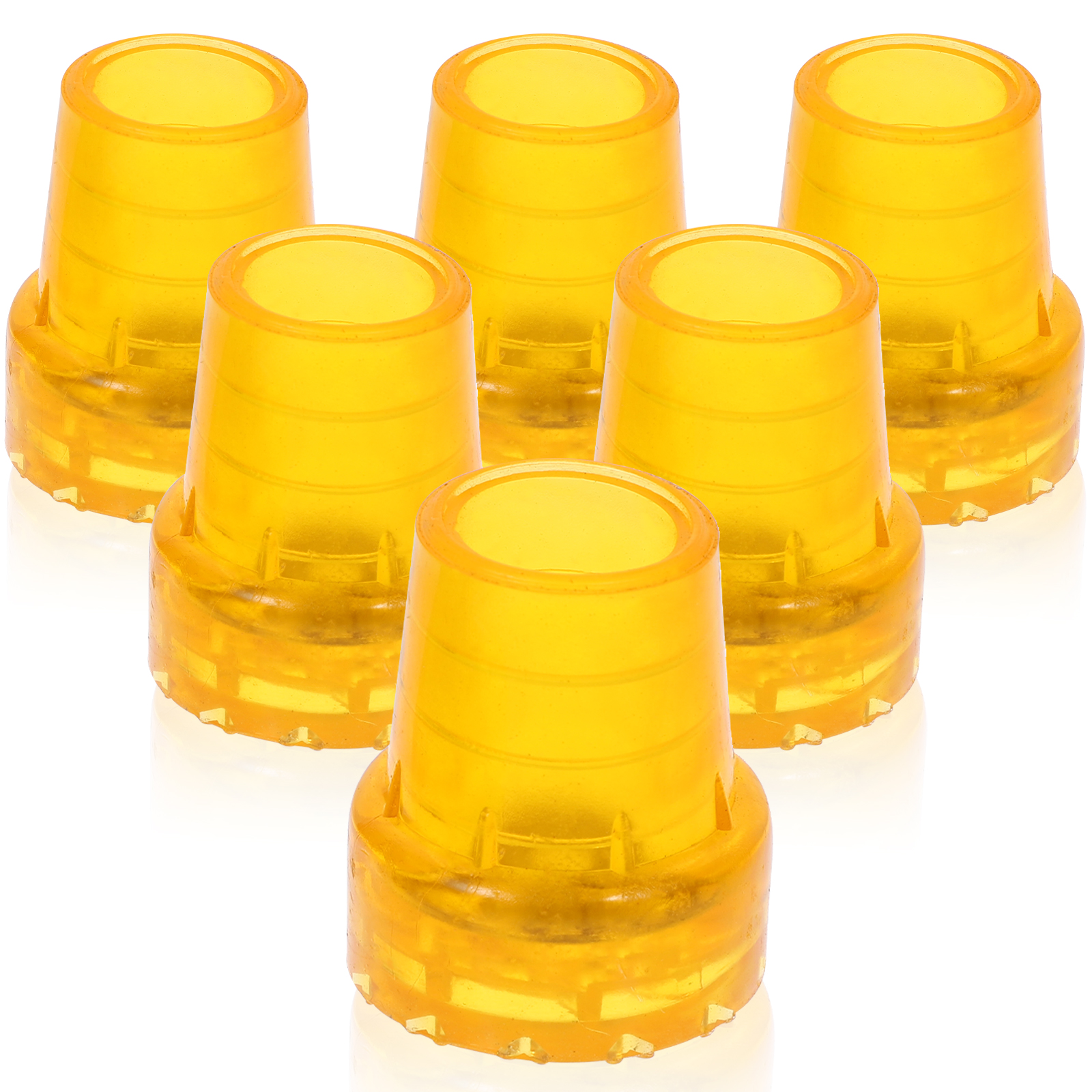 NUOLUX 6Pcs Wood Crutch Tip Rubber Pad Non-skid Walking Stick Mat Cane Accessory Orange